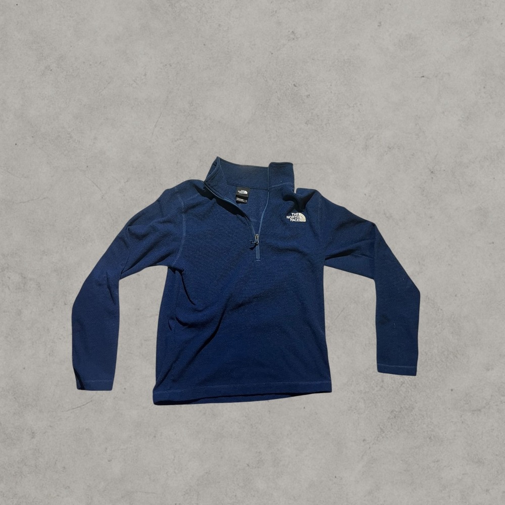 The North Face Mens TKA 100 Glacier 1/4 Zip‎ Fleece Pullover Navy Blue Small